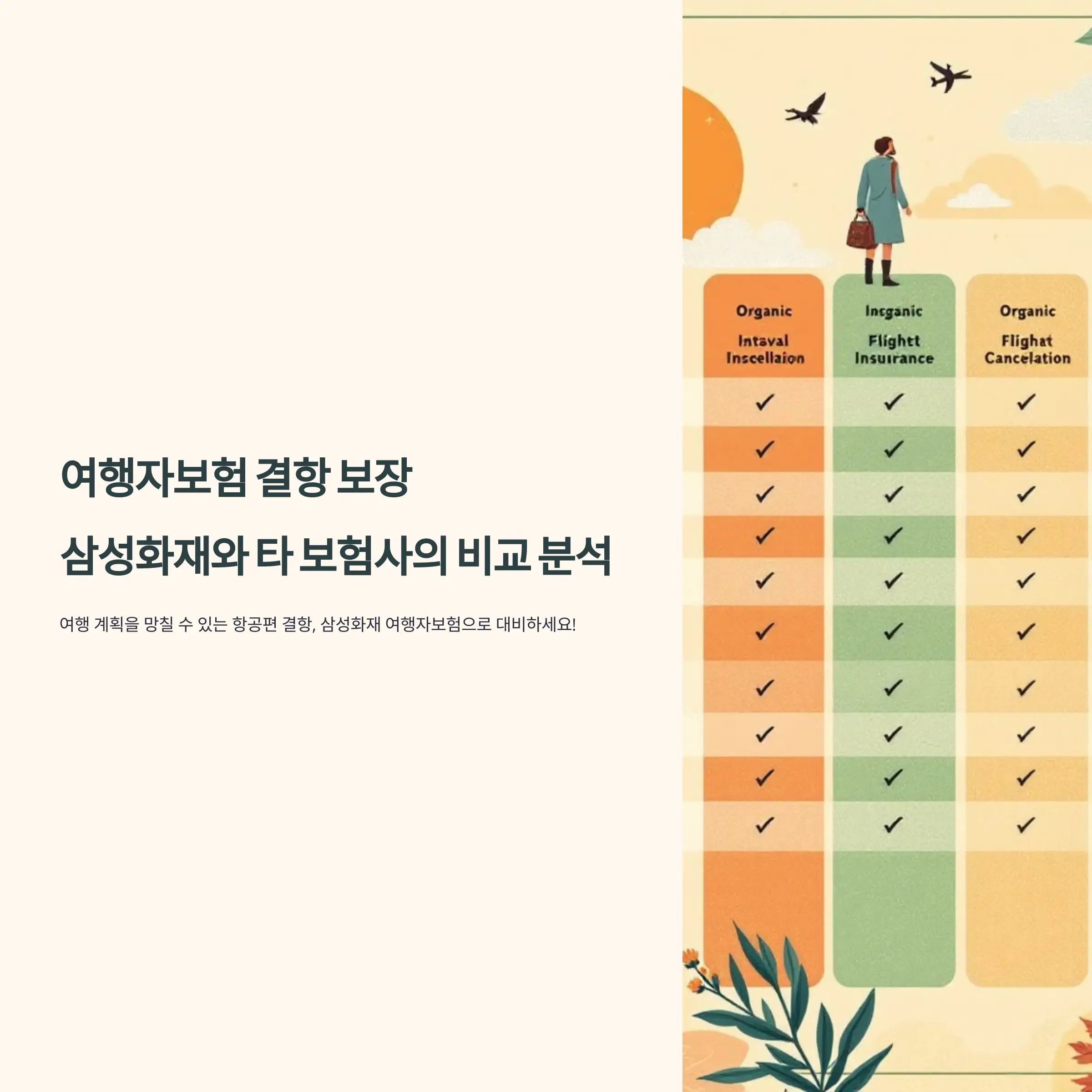 여행자보험 결항 보장 : 삼성화재와 타 보험사의 비교 분석