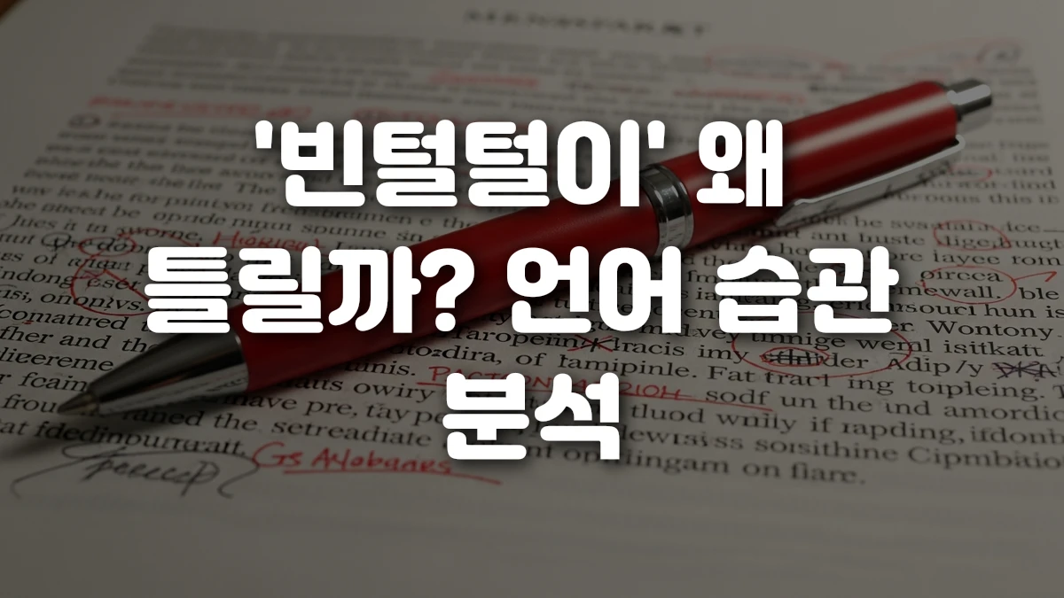 빈털털이 왜 틀릴까 언어 습관 분석