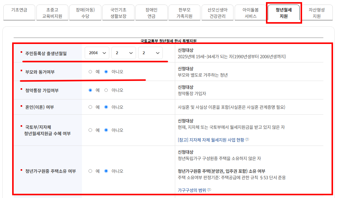 청년 월세 지원