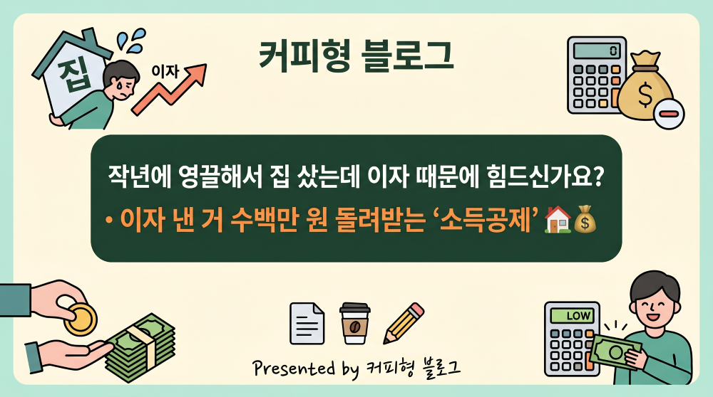 영끌 주택 이자 소득공제 방법 안내 커피형 블로그 썸네일 이미지