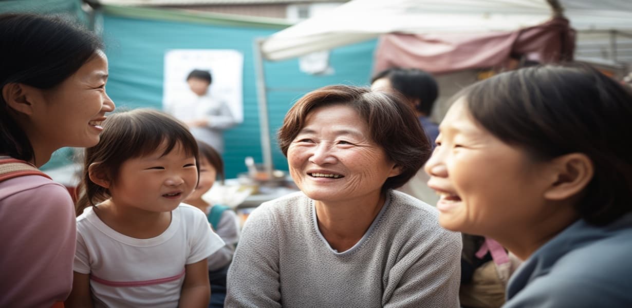 "2025년 저소득층 복지혜택을 받고 있는 가족들의 행복한 모습"