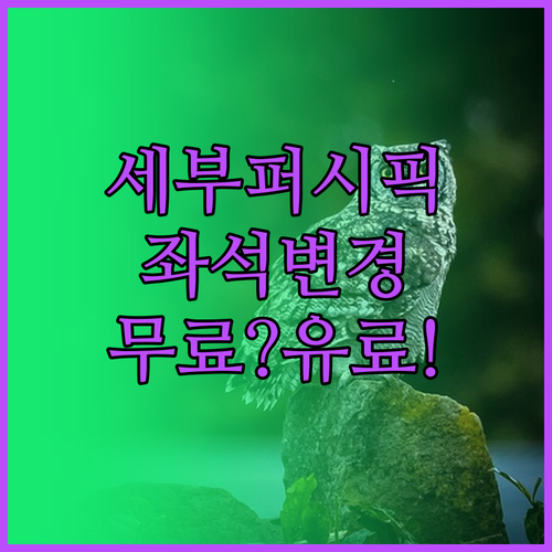 세부퍼시픽 좌석 변경 유료와 무료 구..