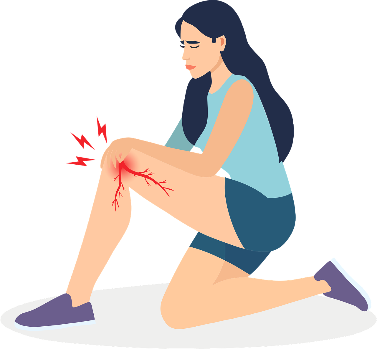 무릎이 다친 사람을 그린 그림