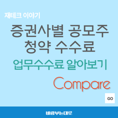 국내 증권사별 공모주 청약 수수료