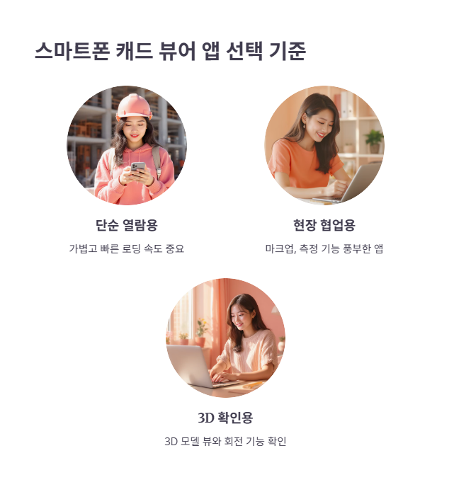 스마트폰 캐드 뷰어 앱 선택 가이드