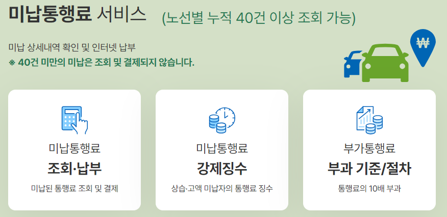 고속도로 통행료 미납조회방법