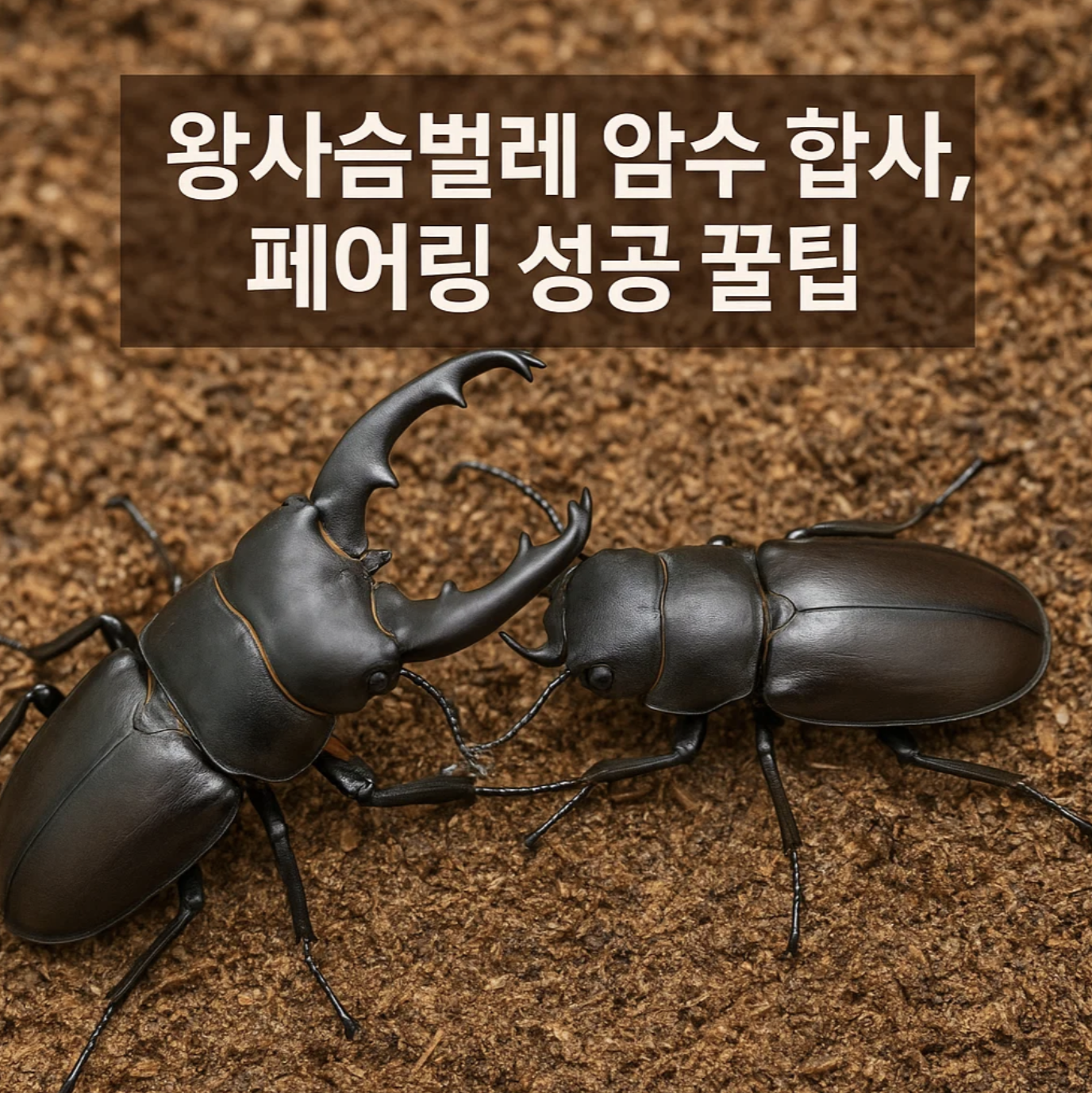 왕사슴벌레 암수 합사, 페어링 성공 꿀팁
