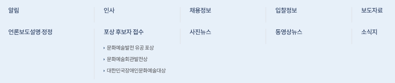 정책실명제 중점 관리 대상 사업 목록