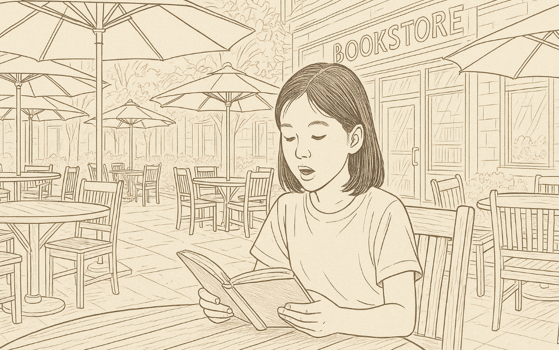 독서하는 소녀 모습