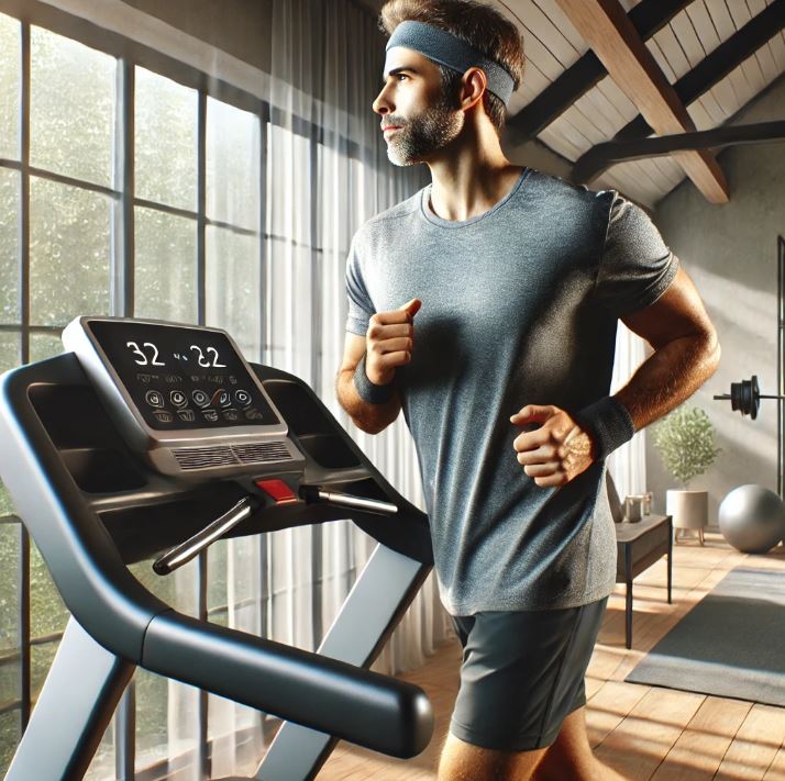 런닝머신 달리고 있는 40대