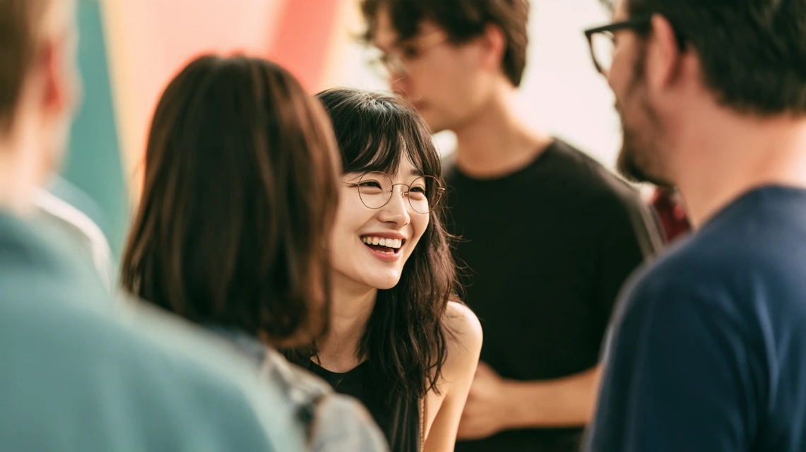 새로운 사람에게 다가가는 직장인