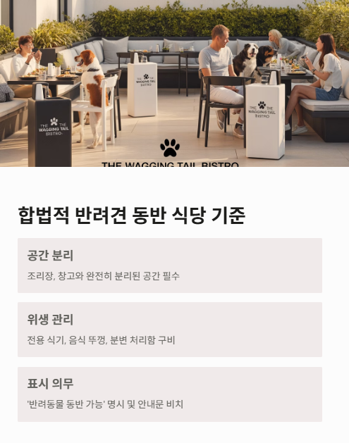 합법적 반려견 동반 식당 기준