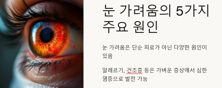 눈이 가려운 이유? 주요 원인 5가지 정리