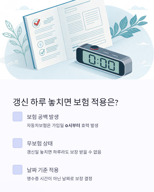 갱신 하루 놓치면 보험 적용은?