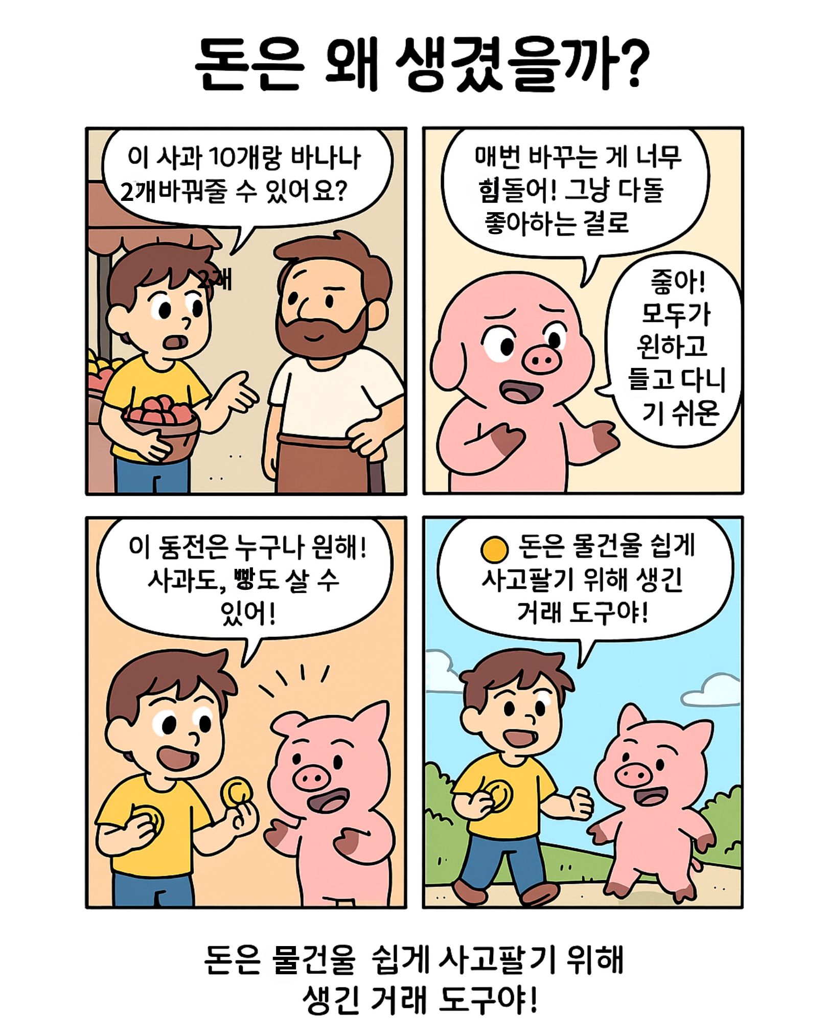 만화로 쉽게 배우는 경제 기초, 돈의 탄생