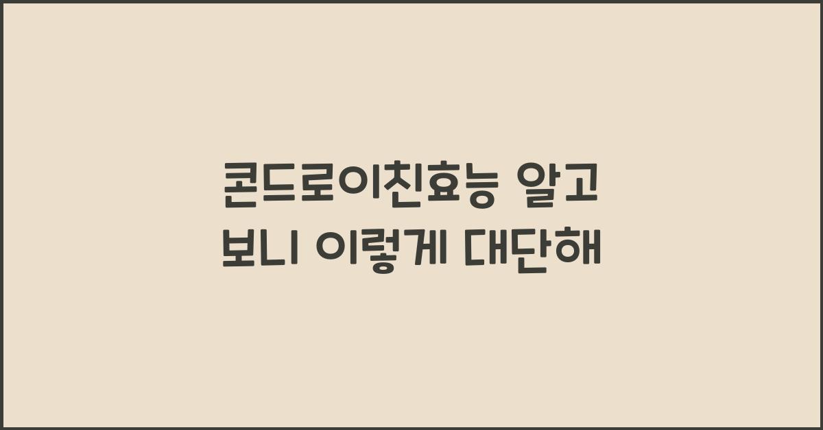 콘드로이친효능