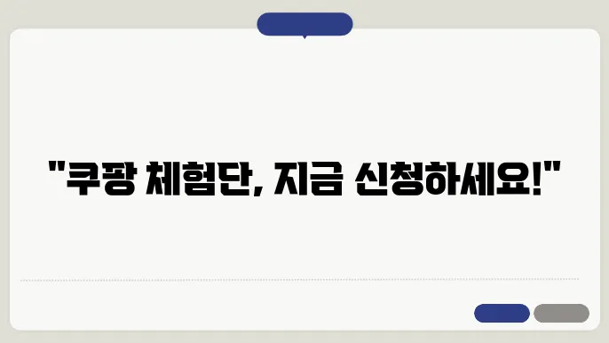 쿠팡 체험단 신청