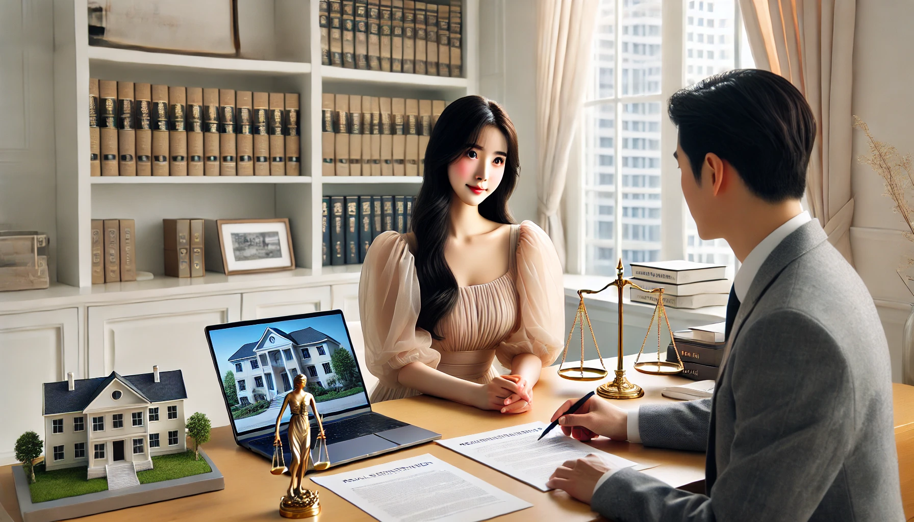 공인중개사 개설 등록 절차 상담하는 이미지