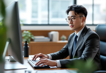 육아휴직 사업주지원금을 신청하고 있는 사업주