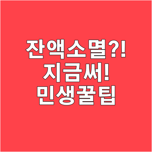 민생지원금 잔액 소멸 전 똑똑하게 사..
