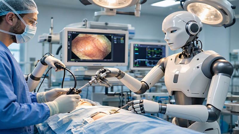 <img src=&rdquo;humanoid-surgical-assistant.jpg &rdquo; alt=&rdquo;휴머노이드 로봇이 수술도구를 전달하고 내시경을 보조하는 모습&rdquo;>