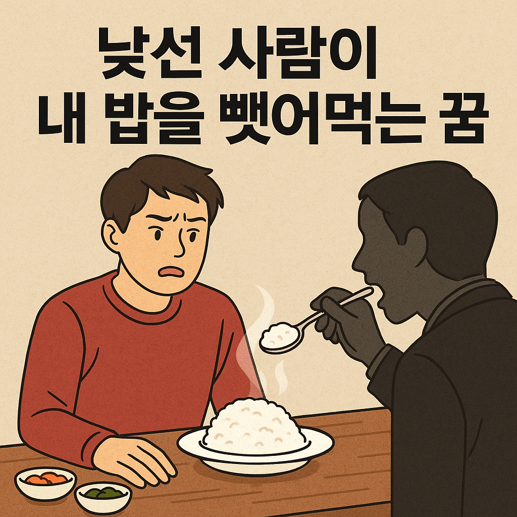 낯선 사람이 내 밥을 뺏어먹는 꿈