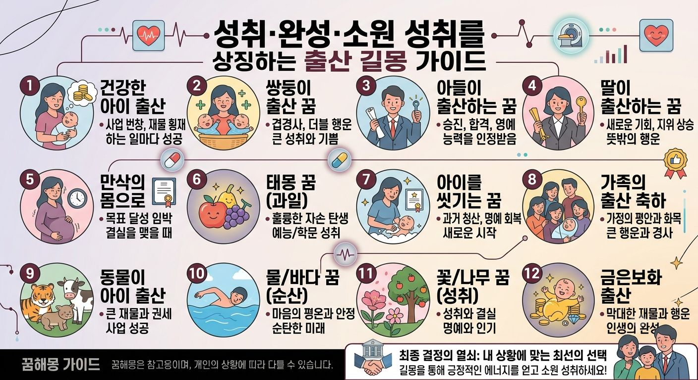 성취&middot;완성&middot;소원 성취를 상징하는 출산 길몽