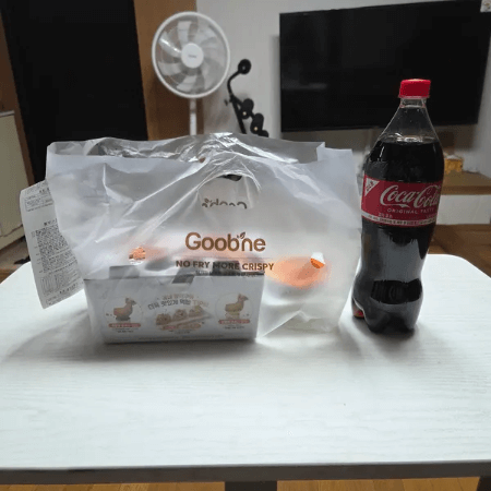 굽네치킨 번동점 고추바사삭 포장, 배달 구성