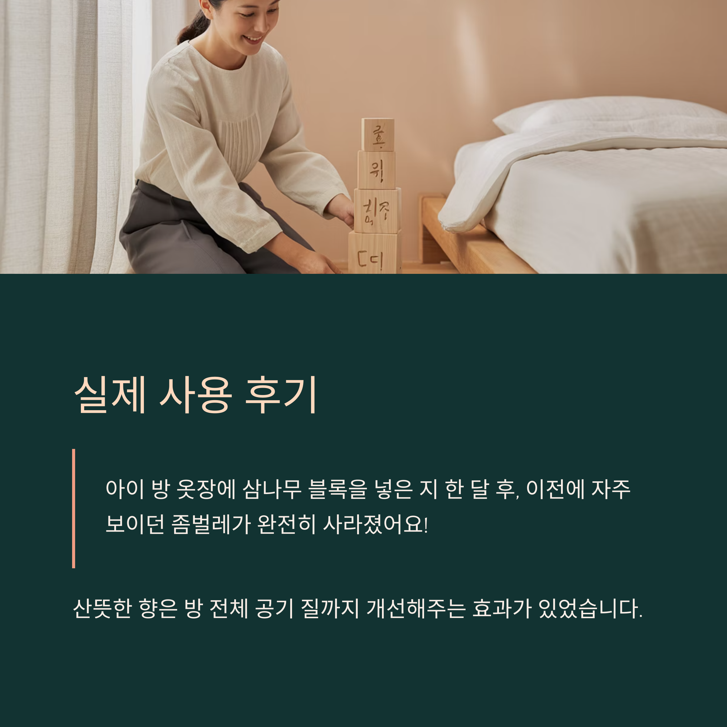 직접 써본 삼나무 블록, 효과는 어땠을까?