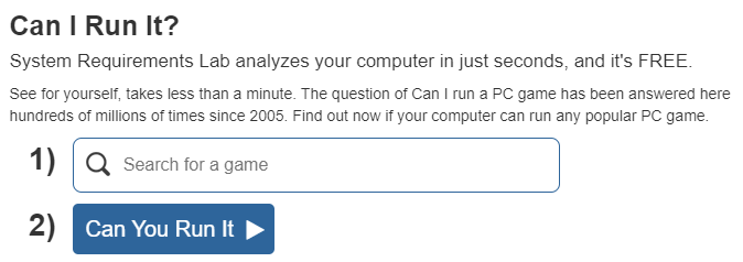 게임 권장 사양 확인하기