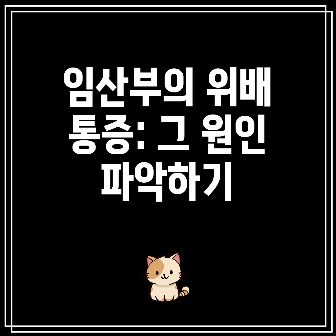 임산부의 위배 통증 그 원인 파악하기