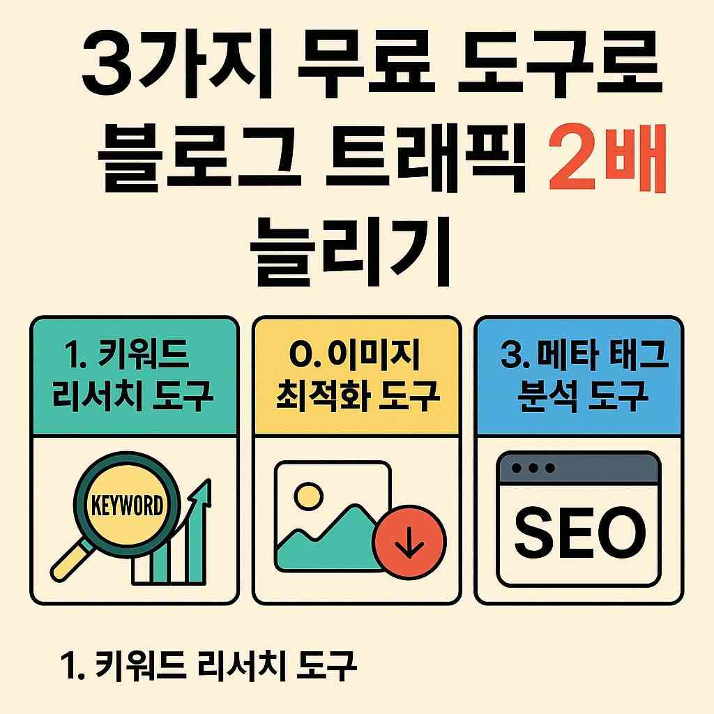 3가지 무료 도구로 블로그 트래픽 2배 늘리기
