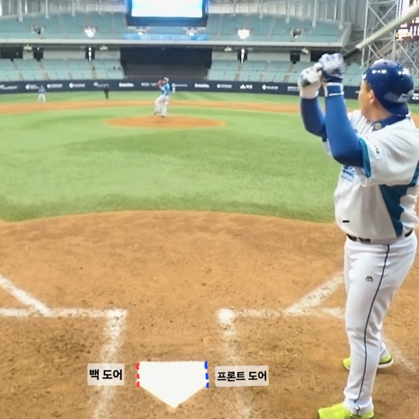 백도어와 프론트 도어, 홈플레이트 바깥쪽 선이 백도어