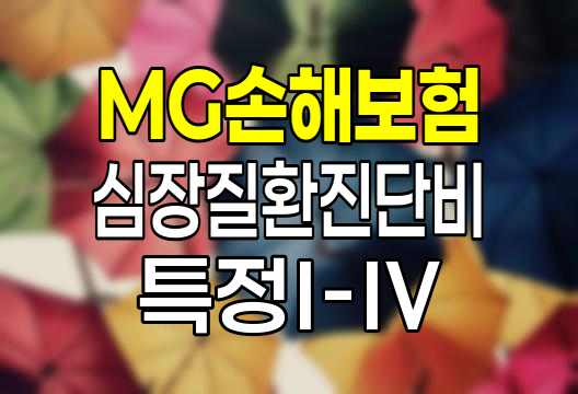 MG손해보험 심장질환진단비 특정Ⅰ,Ⅱ,Ⅲ,Ⅳ 보험 심층 분석