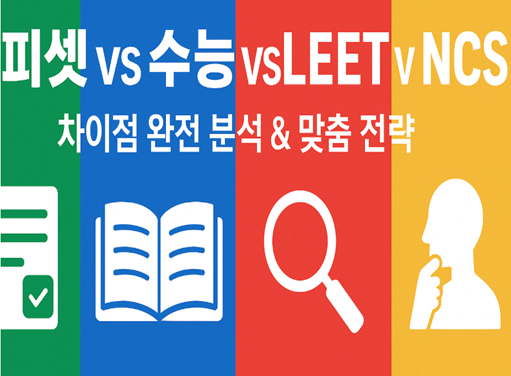 피셋과 수능/LEET/NCS 비교: 차이점과 준비 전략