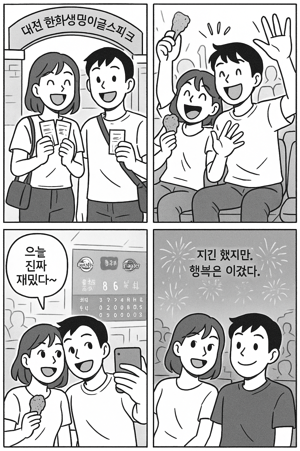 한화 이글스 행복 야구 4컷 만화, 2025년 5월 24일 토요일