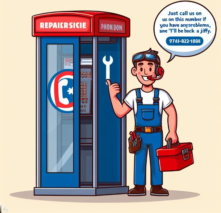 문제가 생기면 연락 주라고 알려주는 기술자의 모습(made by Bing)