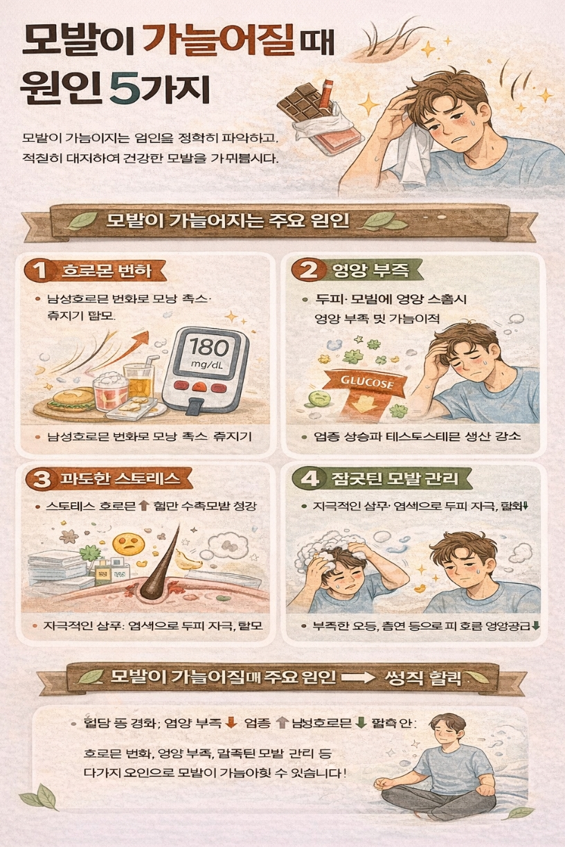 모발이 가늘어질 때 원인 5가지