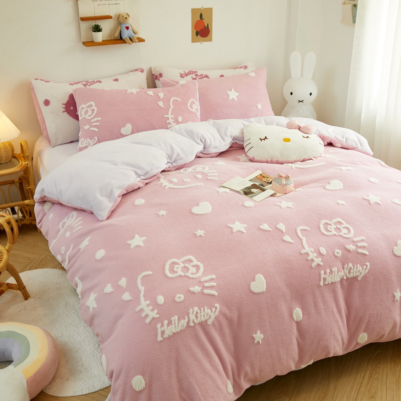 아이들방 가을이불교체 극세사 차렵이불 헬로키티 이불로 교체완료!