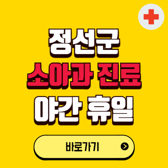 정선군 야간 소아과 진료병원 찾기 ❘ 24시 일요일 주말 연휴 응급진료 추천 잘하는 곳