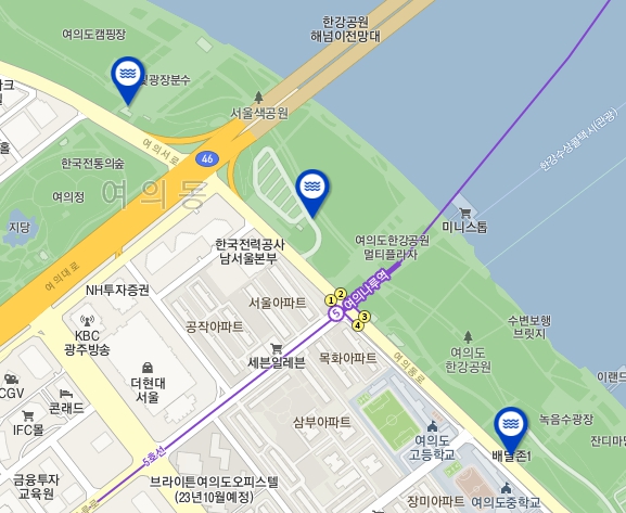 여의도 한강공원 배달존 위치
