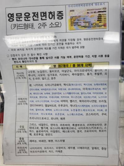 영문면허증발급-안내문
