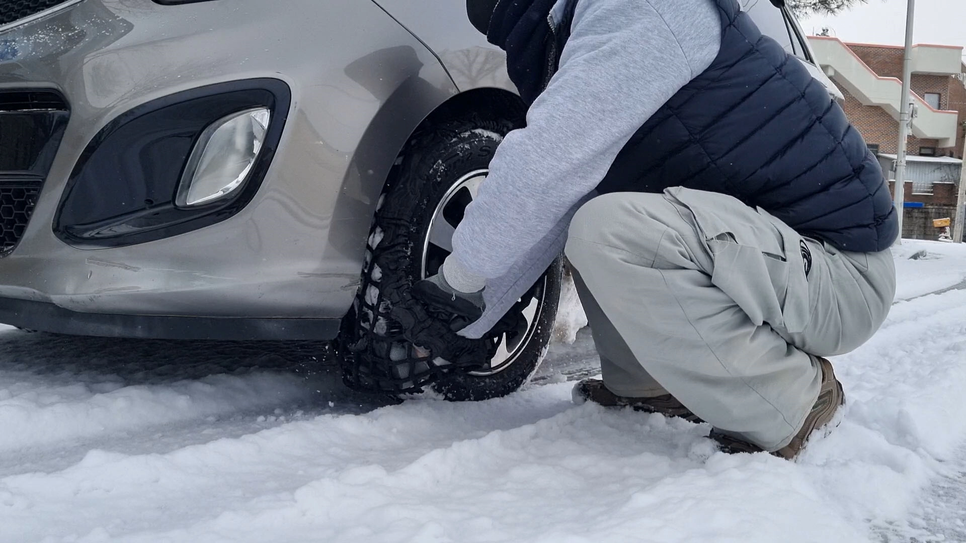 그물망 체인 끼우는 방향