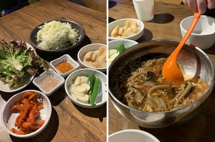 기본 반찬 및 묵사발