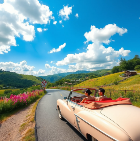 낭만적인 드라이브 사진