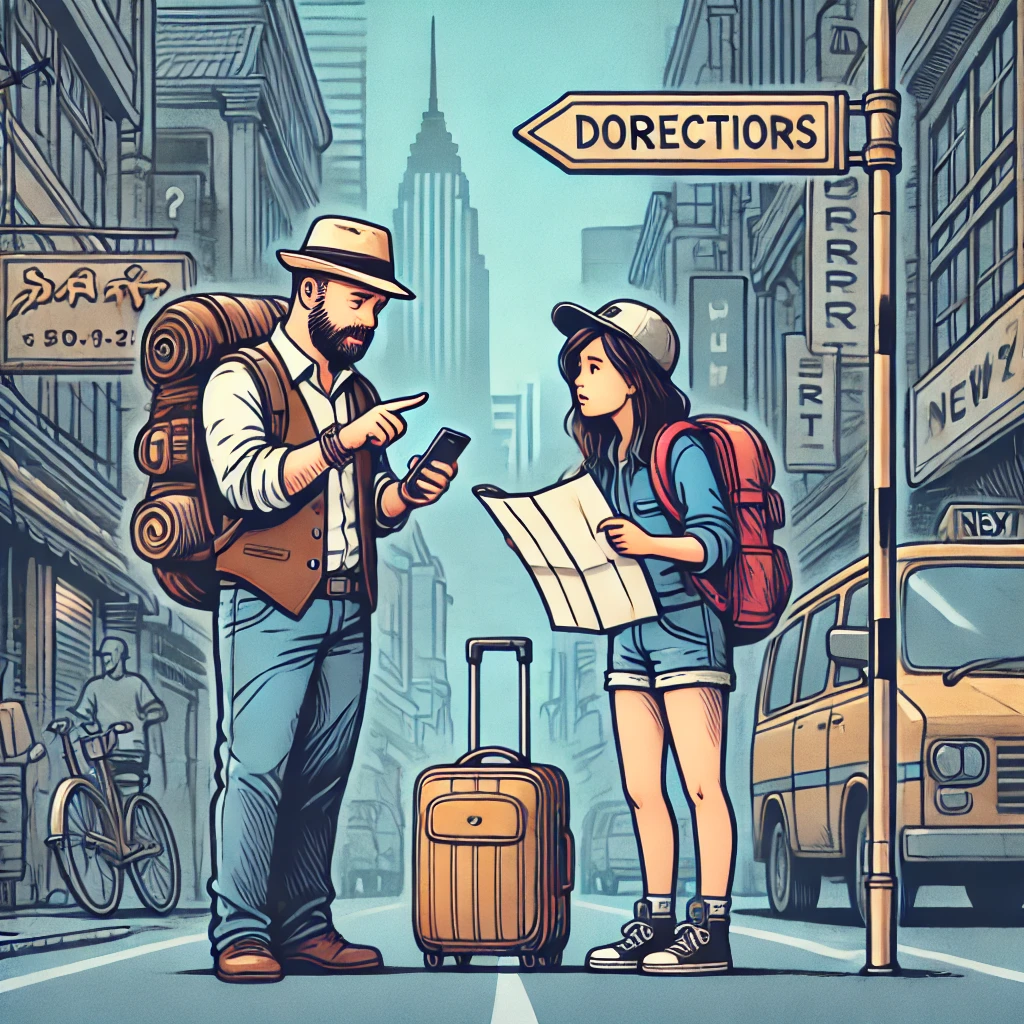 길을 물어보는 모습