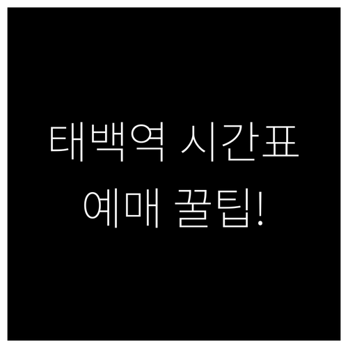 태백역 열차 노선별 시간표와 실시간 ..