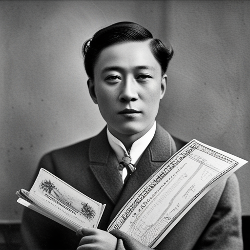 주식증서를 들고 있는 남자 투자자