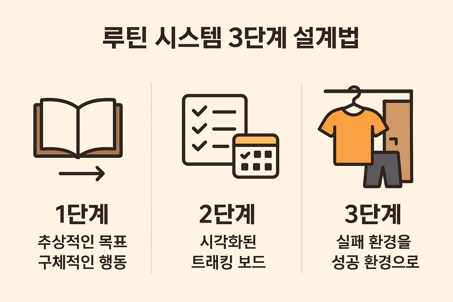 루틴 시스템 3단계 설계법 이미지