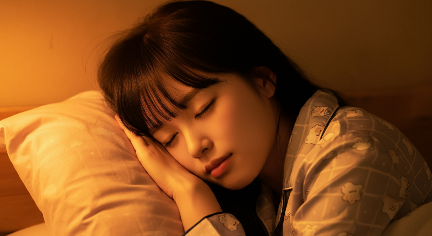 편한자세로 잠을 자는 여자